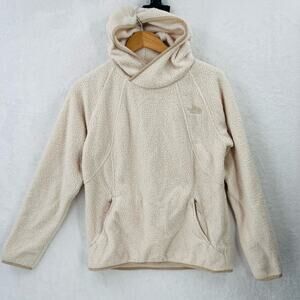 The North Face Fleece Hoodie Womens Medium Beige Sherpa Sweatshirt